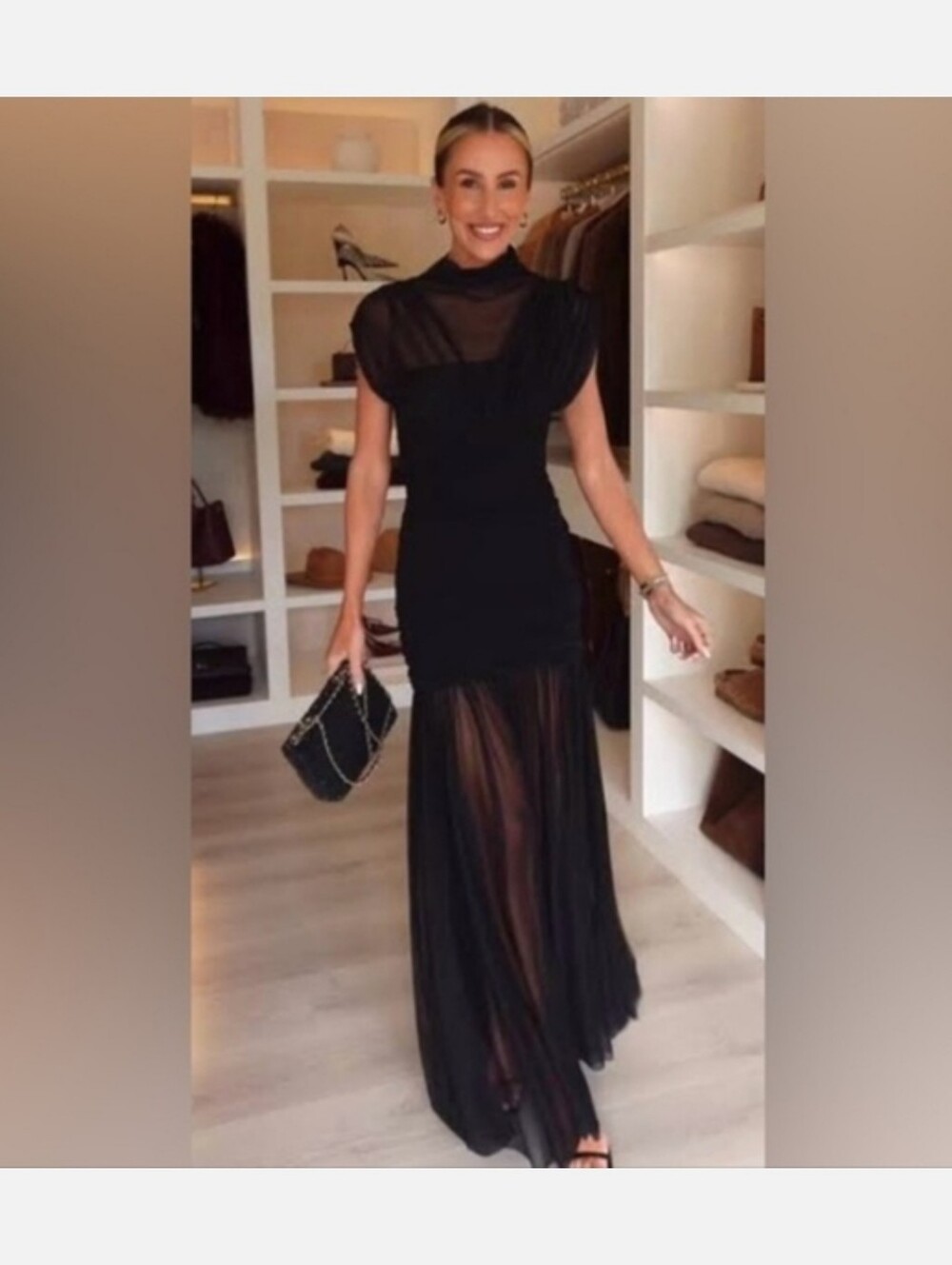 Zara Draped Midi Dress Black - Picture 14 of 16